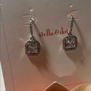 Stella & Dot Sparkling Silver Earrings